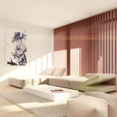 Vertikal Jalousien im Wohnzimmer